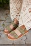 Adito Women's Green Real Suet Eva Sole Leather Sandals - 2