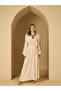 Crinkled Embroidered Detail Jacquard Jalabiya with Fabric Belt - 2