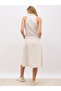 Striped Sleeveless Shirt Midi Dress with Pockets - 5