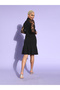 Black Lace Blazer Knee Length Dress - 4