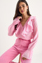 Women's Candy Pink Ruffled Collar and Gathered Sleeves Stylish Shirt 60283413 - 2