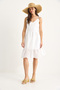 Women's White V-Neck Back Detailed Lined Skirt Flared Brode Dress 5244 60281067 - 3