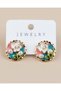 Fiorella Rosamare Flower Motif Pearl Art Earrings