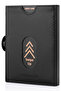 Valencia Black Card Holder Genuine Leather Wallet Unisex Women Men Rfid Protected - 6