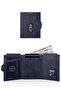 Valencia Navy Blue Card Holder Genuine Leather Wallet Unisex Women Men Rfid Protected - 3