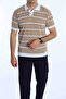 Tk Horizontal Striped Collar Knitwear T-Shirt Brown - 5