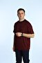 Tk Viscose Striped Oversize T-Shirt Claret Red - 4