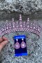 Abrienda Pink Bridal Henna Crown Special Occasion Accessory Women's Crown and Drop Shuttle Earrings Set