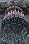 Abrienda Silver Bridal Henna Crown Special Occasion Accessory Women's Crown and Thin Shuttle Earrings Set - 5
