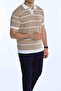 Tk Horizontal Striped Collar Knitwear T-Shirt Brown - 6
