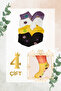 Women's Socks (4 Pairs) Cotton Children's Socks Patterned Short Booties Socks - 3