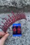 Abrienda Burgundy Bridal Henna Crown Special Occasion Accessory Women's Crown and Three Shuttle Earrings Set - 2