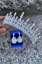 Abrienda Silver Bridal Henna Crown Special Occasion Accessory Women's Crown and Drop Shuttle Earrings Set - 3