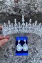 Abrienda Silver Bridal Henna Crown Special Occasion Accessory Women's Crown and Drop Shuttle Earrings Set