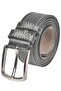 Men's Black 4 cm Side Stitched Faux Leather Belt 2402641 - 3