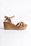Women's Special Design Asymmetrical Strap Casual Wedge Heeled Shoes, Elegant Sandals - 3