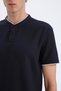 Slim Fit Slim Fit Stand Collar Textured Short Sleeve Waffle Polo T-Shirt Z4262Az25Sm - 5
