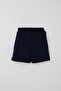 Girl's Shorts Skirt with Bow Accessory and Ruffles, Age 6-10, Navy Blue - 2