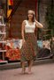 Green Color Tie Detail Casual Skirt with Elastic Waist - 5