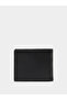 Black Solid Checkered Wallet - 2