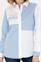 Women's Blue Long Sleeve Shirt 50272276-VR036 - 6