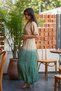 Green Color Sequin Detailed V-Neck Italian Dress - 8
