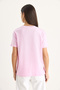 Women's Candy Pink Stone Heart Windowed Cotton T-Shirt 60602073 - 6