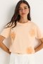 Women's Puppy Mouth Crew Neck Short Sleeve T-Shirt with Flower Accessories 60602060