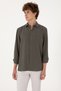 Men's Dark Khaki Long Sleeve Shirt 50300209-Vr111 - 3