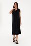 Women's Black Polo Neck Midi Length Knitted Dress 50300674-Vr046