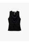 Aerobin Fabric Waist Tie Detail Degaje Collar Sleeveless Blouse - 3