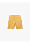 Cotton Textured Pocket Detailed Lace-Up Shorts