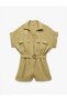 Belted Pocket Shirt Collar Short Sleeve Modal Fabric Shorts Jumpsuit - 3