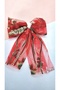 Women's Ribbon Figure Red Tulle Latch Buckle - 4