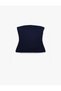 Crepe Scuba Fabric Drape Detailed Asymmetrical Strapless Body - 4