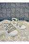 Castle 35250 White Stone Band Detail Cross Style Orthopedic Sandals Shoes with Elastic Back - 8