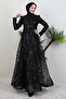 Cansu Glitter Evening Dress Black - 2