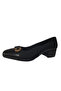 La Pia Women's Low Heeled Comb Part Stretch and Elastic Black Comfortable and Full Fit