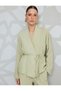 green Cotton Belted Kimono