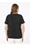 Crew Neck Plus Size T-Shirt - Black - Alia - 6