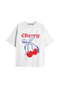 Y2K Vintage Cherry Printed Black T-Shirt Code 47
