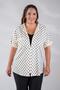 8015 Women's Polka Dot Hooded Blouse White - 5