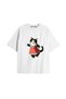 Y2K Vintage Cats Printed White T-Shirt Kod 6