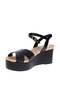 Ladies Wedge Sandals Black | Made In Brazil - 2
