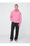 Erkek Pembe Logo Kapüşonlu Sweatshirt - 5