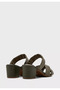 Ladies Mid Heel Sandals Green | Made In Brazil - 2