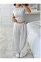 Women's Gray Baggy Battal Plus Size Sportswear Quality Loose Fit Stretchy Comfortable Fabric Sweatpants Bottomyustex - 3