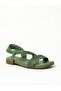 Ladies Flat Sandals With Back Strap Green | Made In India