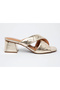 Vizzano Ladies Mid Heel Sandals Gold | Made In Brazil - 2