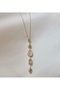 Colorful Stone Model Steel Y Necklace – Y Shaped, Colored Stone, Hypoallergenic, Gold - 2